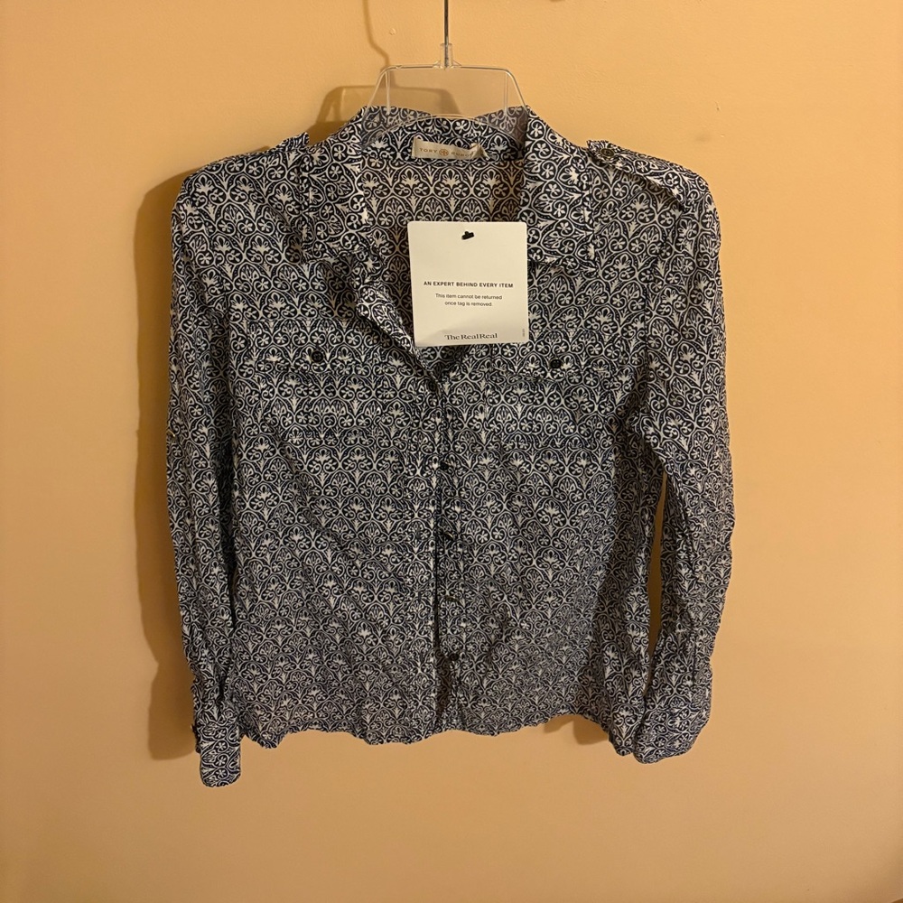 Tory Burch Brigitte Printed Button Down Blouse - image 2